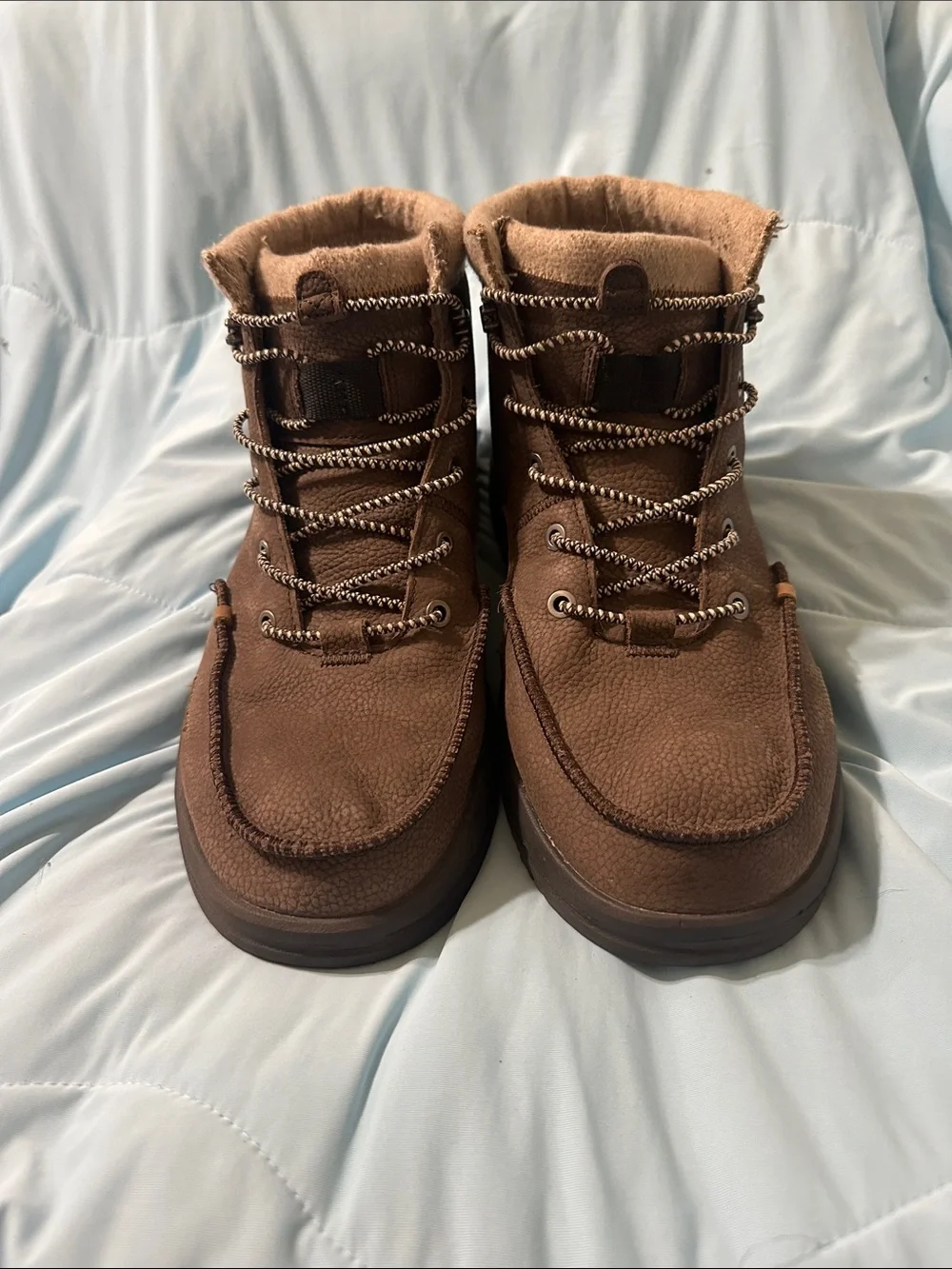 Hey Dude Bradley Men's Brown Suede-Look Lace-Up Boots